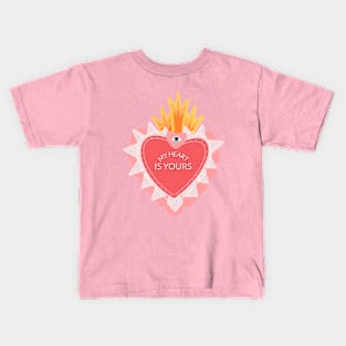 My Heart Is Yours Corazon Amor Te Amo I Love You Kids T-Shirt